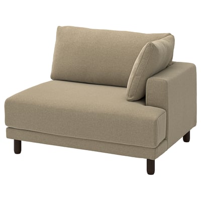 UPPÅKRA 1.5-seat module, with armrest right/Johanneshov brown-beige