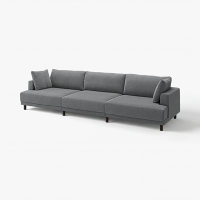 Grey UPPÅKRA sofa, modern design, deep cushions, wooden legs.