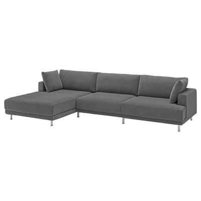 UPPÅKRA 4,5-seat modular sofa, with chaise longue, left/Johanneshov dark grey