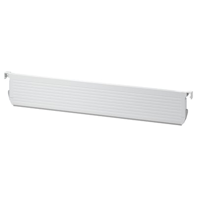 An UPPDATERA adjustable drawer divider, white in colour, made of plastic, with hooks for secure placement.