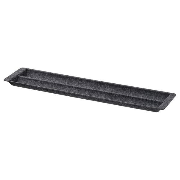 A black UPPDATERA drawer organiser, rectangular shaped, made of polyester.