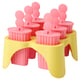UPPFYLLD ice lolly moulds, pink with yellow base, silicone material, ribbed cups, freeze treats.