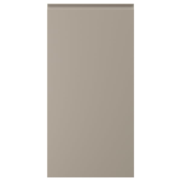 Displays a beige UPPLÖV kitchen cabinet with a sleek, modern design and integrated handles.