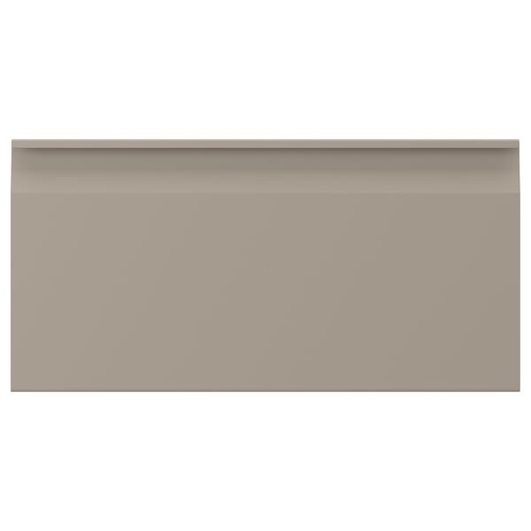 Beige UPPLÖV kitchen cabinet with sleek, integrated handles and clean, chamfered edges.