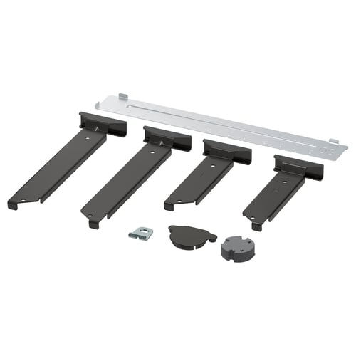 UTRUSTA fittings, black, plastic & steel, for diy pantry door.