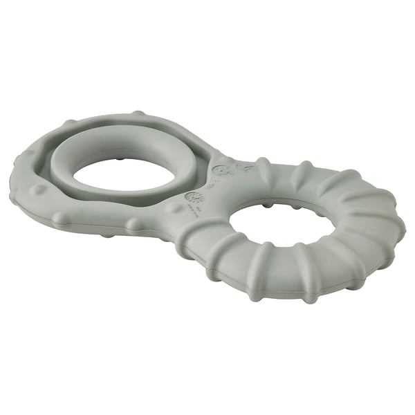 Light grey UTSÅDD dog toy: double ring shape, natural rubber, textured surface.