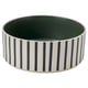 UTSÅDD pet bowl, white with dark stripes, round, stoneware.