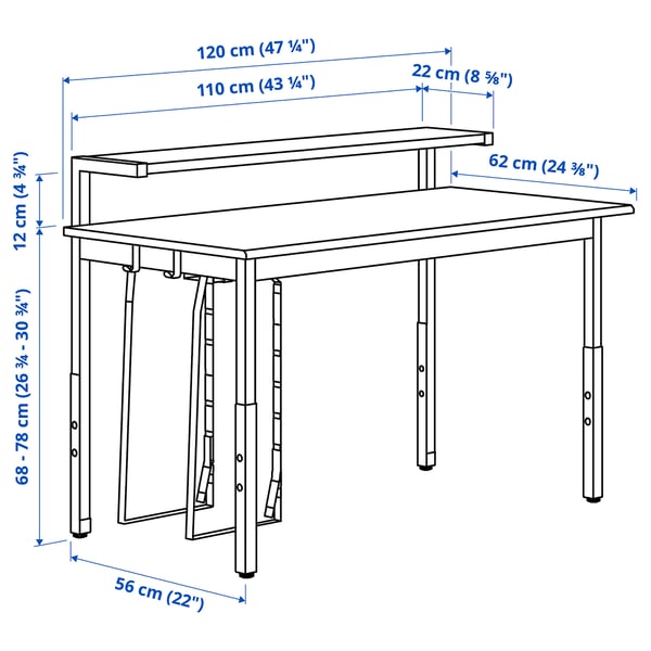 Illustration with measurements for the product: UTVISNING.