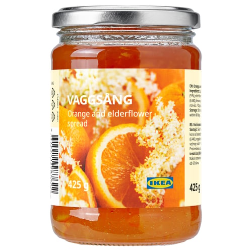 Orange elderflower jam, 425g, IKEA. Perfect for toast, waffles.