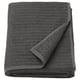 Dark grey VÅGSJÖN cotton towel with striped texture for softness and absorbency.
