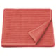 Bright orange VÅGSJÖN bath towel, rectangular, folded, with ribbed texture, made of 100% cotton.