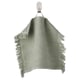 VALLASÅN towel, light green, woven, rectangular with fringed edges, hangs on hook.