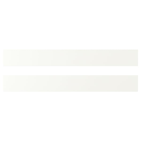 White VALLSTENA kitchen cabinet panel, rectangular, smooth surface, plastic foil.