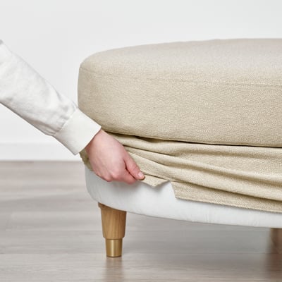 VALNÄS Footstool, Knäbäck light beige