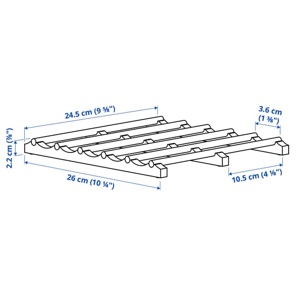 Illustration with measurements for the product: VARIERA.