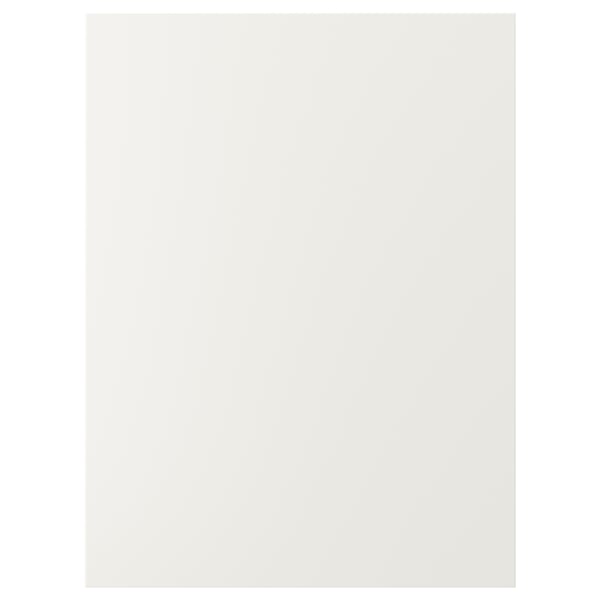 Ikea VEDDINGE white smooth kitchen cabinet, rectangular shape with clean modern lines.