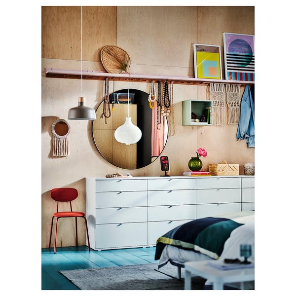 VIHALS Chest of 4 drawers, white/anchor/unlock-function, 70x47x90 cm