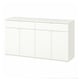 VIHALS white sideboard: modern, rectangular, clean design with 2 drawers and 3 cabinet doors for ample storage.