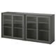 VIHALS grey storage unit, 3 sliding glass door cabinets.