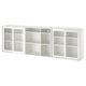 VIHALS white glass-door storage set with cabinets & shelves for versatile, sleek storage.