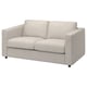 VIMLE beige 2-seat sofa, modern design, plush and cushioned, neutral decor.