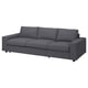 Dark grey VIMLE sofa with sleeper. Modern design, cushioned seats, armrests. Ideal for relaxation and overnight guests.