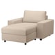 VIMLE beige sofa, beige, fabric, l-shape, modern.