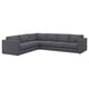 VIMLE corner sofa: dark grey, modular design with plush cushions, plush feel.