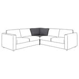 VIMLE sectional sofa, modern l-shape design, light grey fabric cover, polyester material.