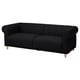 Black VISKAFORS sofa, classic design, deep seat, soft rounded arms, wooden legs, inviting.