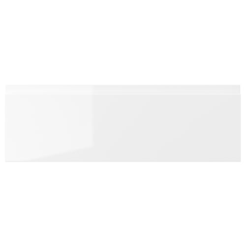 VOXTORP white high gloss drawer front, modern design, recycled material.