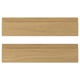 Two VOXTORP drawer fronts with an oak finish, featuring sleek, integrated handles.