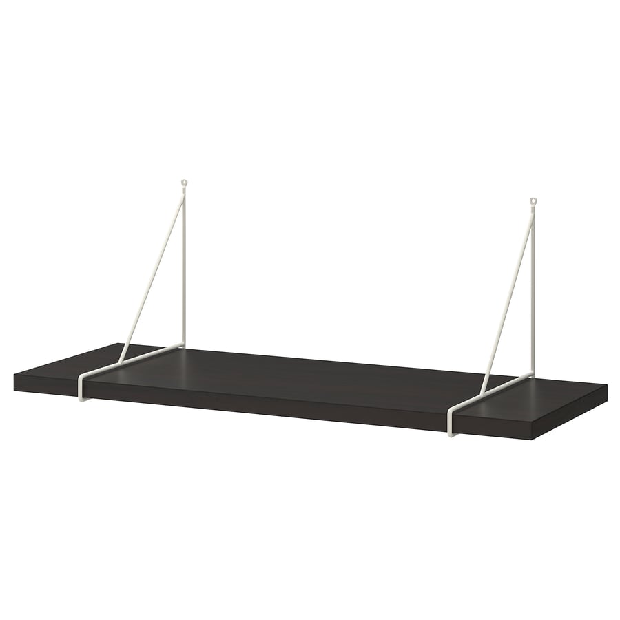 PERSHULT/BERGSHULT seinariiul, pruunjasmust/valge, 80x30 cm