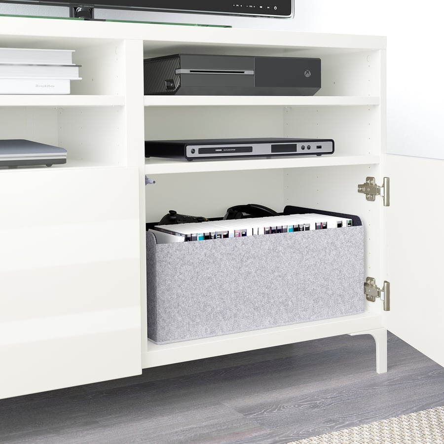 BESTA TV galds 120x40x74 cm, balts/ Selsviken balts glancēts BESTA TV galds 120x40x74 cm, balts/ Selsviken balts glancēts
