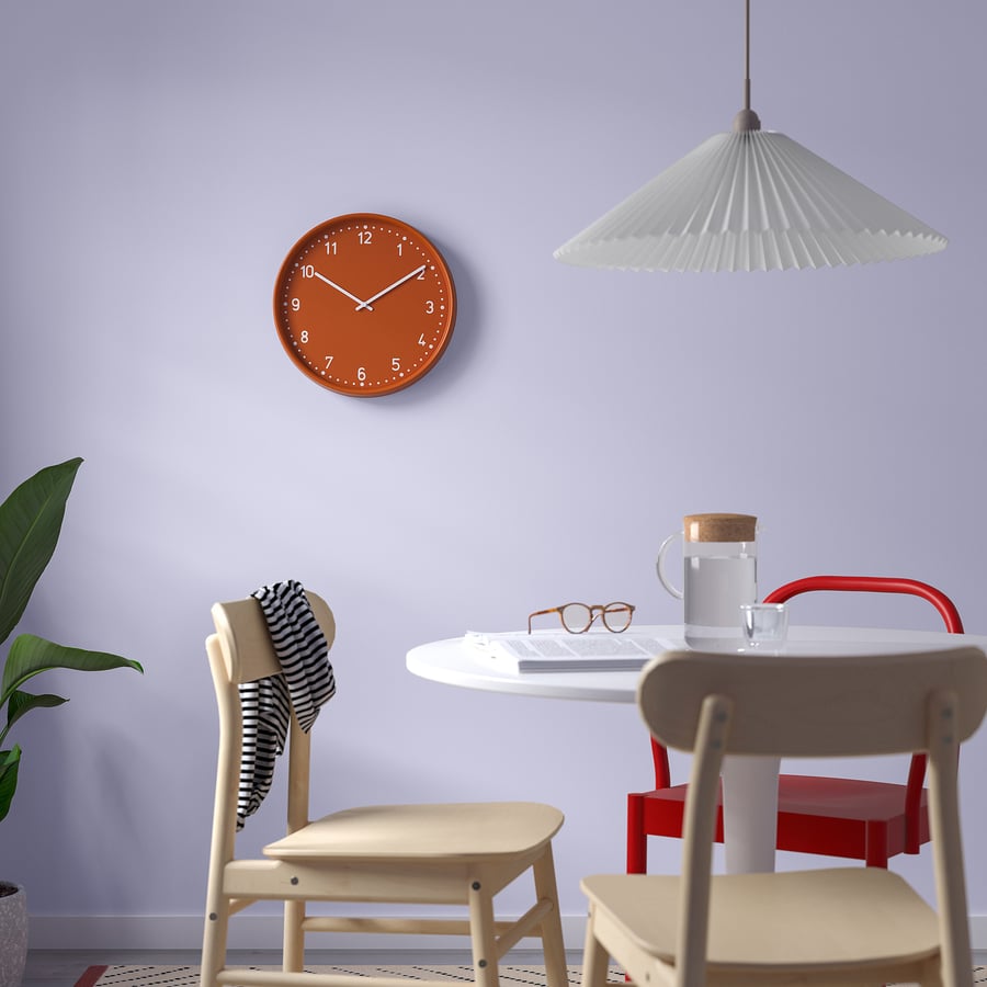 BONDIS sienas pulkstenis, oranžā krāsā, 38 cm BONDIS sienas pulkstenis, oranžā krāsā, 38 cm