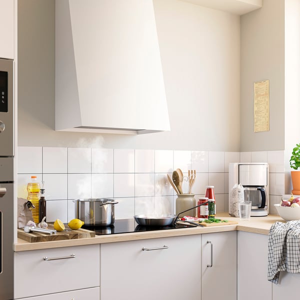FIVELSBO Pie sienas stiprin. tvaika nosūcējs, IKEA 300 baltā krāsā, 56 cm