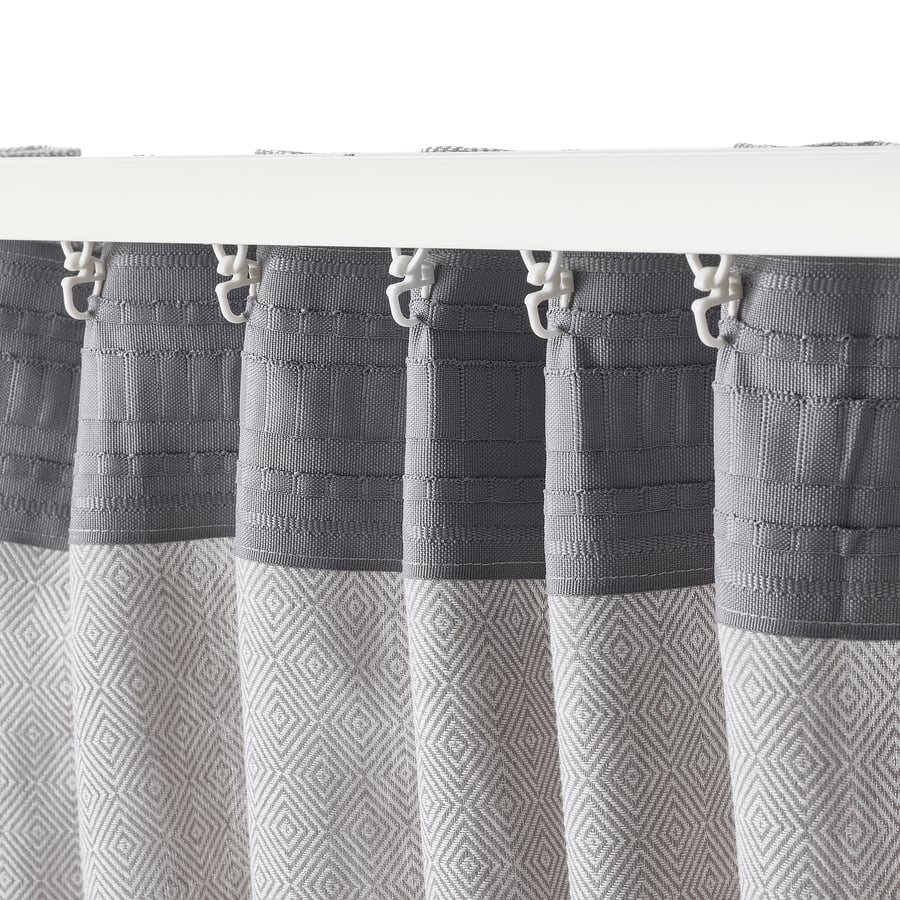FJÄDERMOTT Aizkars, 2gab - balts/pelēks 145x300 cm FJÄDERMOTT Aizkars, 2gab - balts/pelēks 145x300 cm