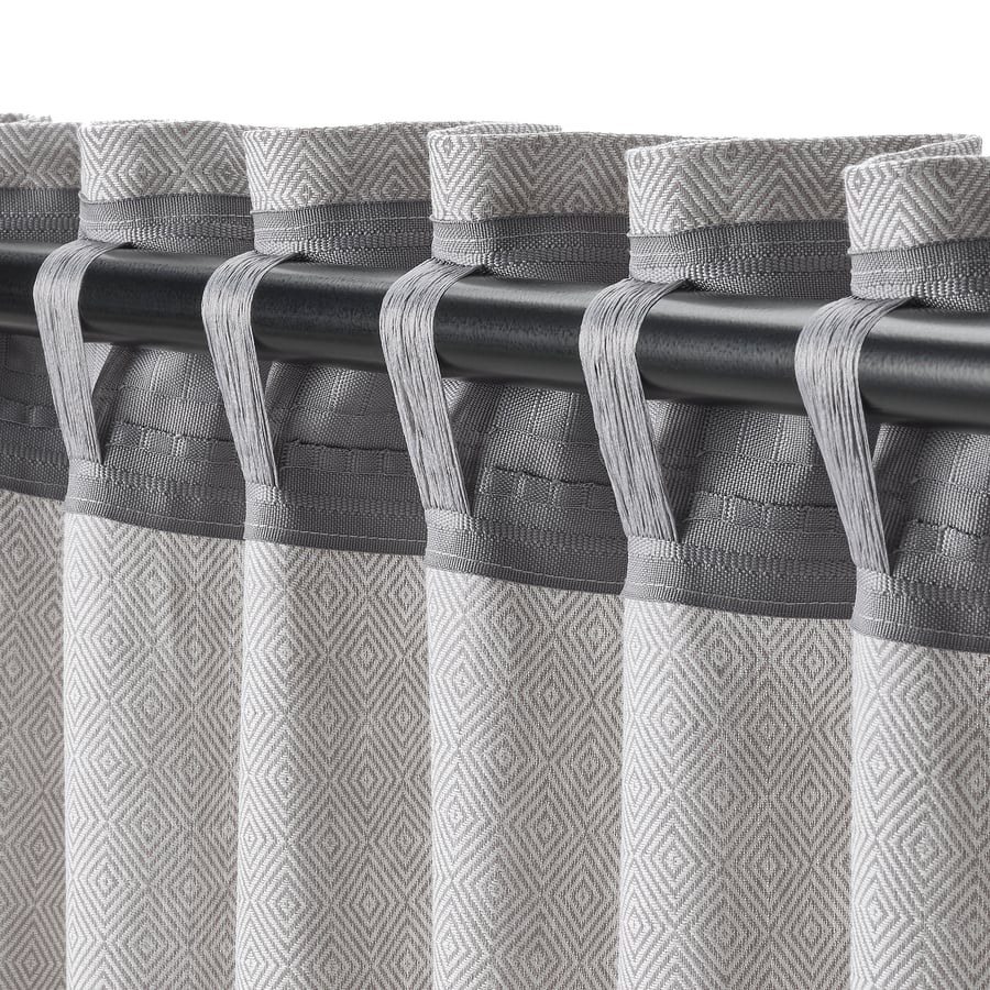FJÄDERMOTT Aizkars, 2gab - balts/pelēks 145x300 cm FJÄDERMOTT Aizkars, 2gab - balts/pelēks 145x300 cm