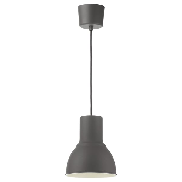 HEKTAR piekaramā lampa, melna, apaļa forma, mūsdienīgs rūpnieciskais dizains.