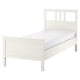 Ikea HEMNES balta masīvkoka gulta, klasisks dizains, augsts galvgals, līstes pamatne.