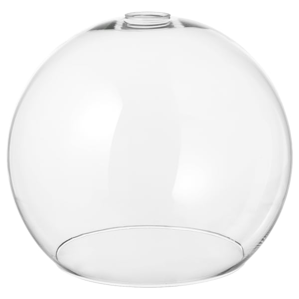 Jakobuby caurspīdīga stikla globusa toņa lampa, apaļa forma, caurspīdīgs dizains.
