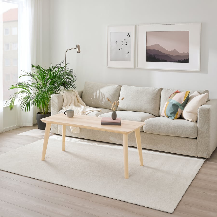 KNARDRUP vaip, madal, valge, 160x230 cm
