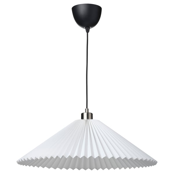 KUDDLAVA / SKAFTET Iekaramā griestu lampa, ar ielocēm baltā krāsā, 59 cm