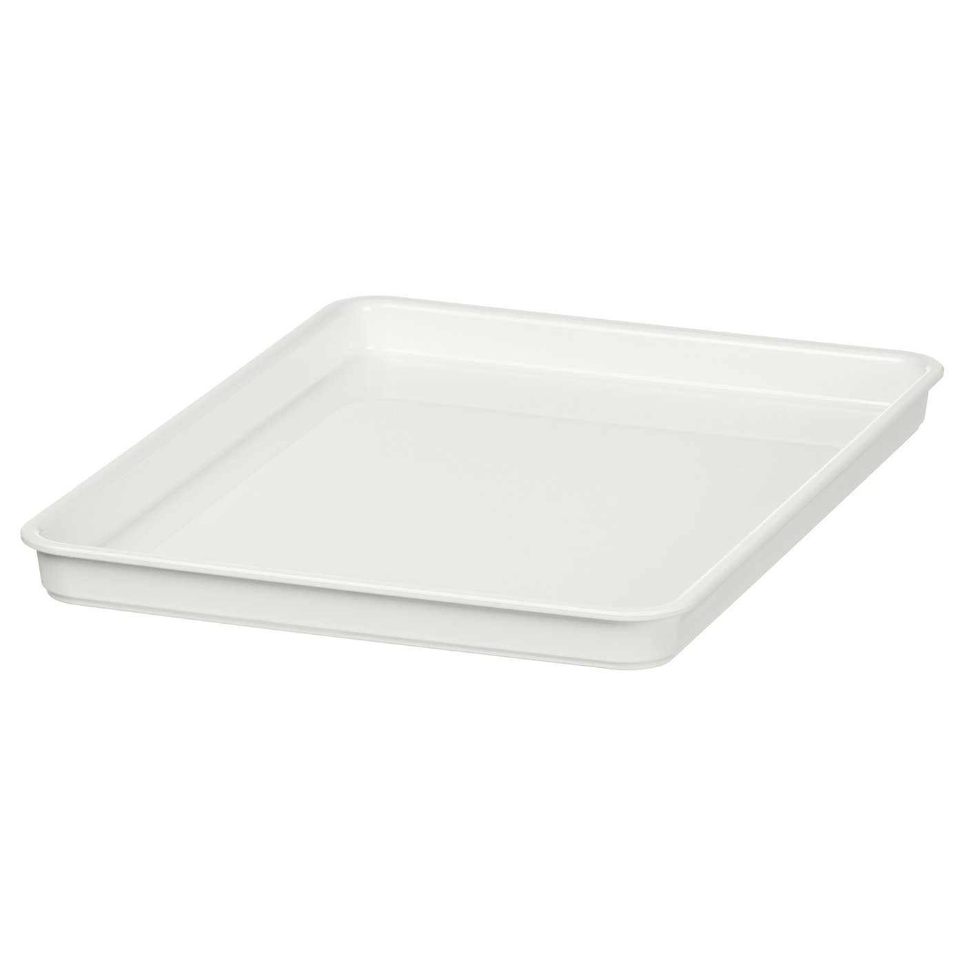 KUGGIS balts plastmasas uzglabāšanas vāks, taisnstūra formas ar gludu dizainu.