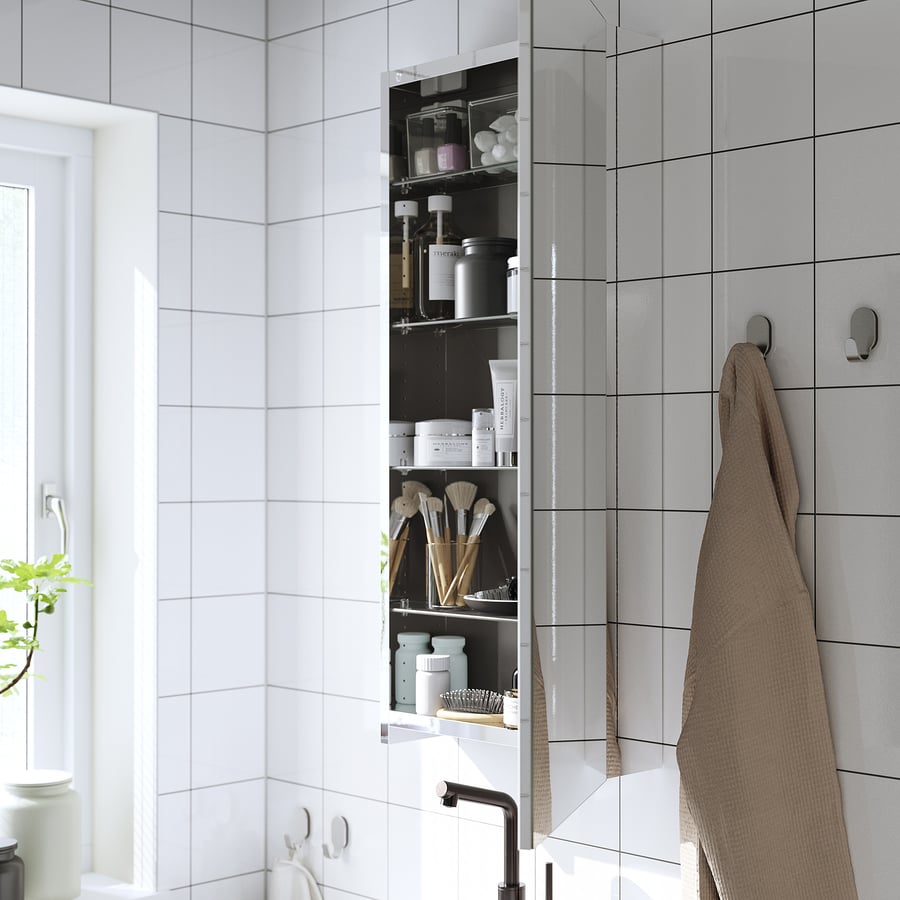 LETTAN uksega peegelkapp, 40x15x95 cm, peegliimitatsioon/peegelklaas