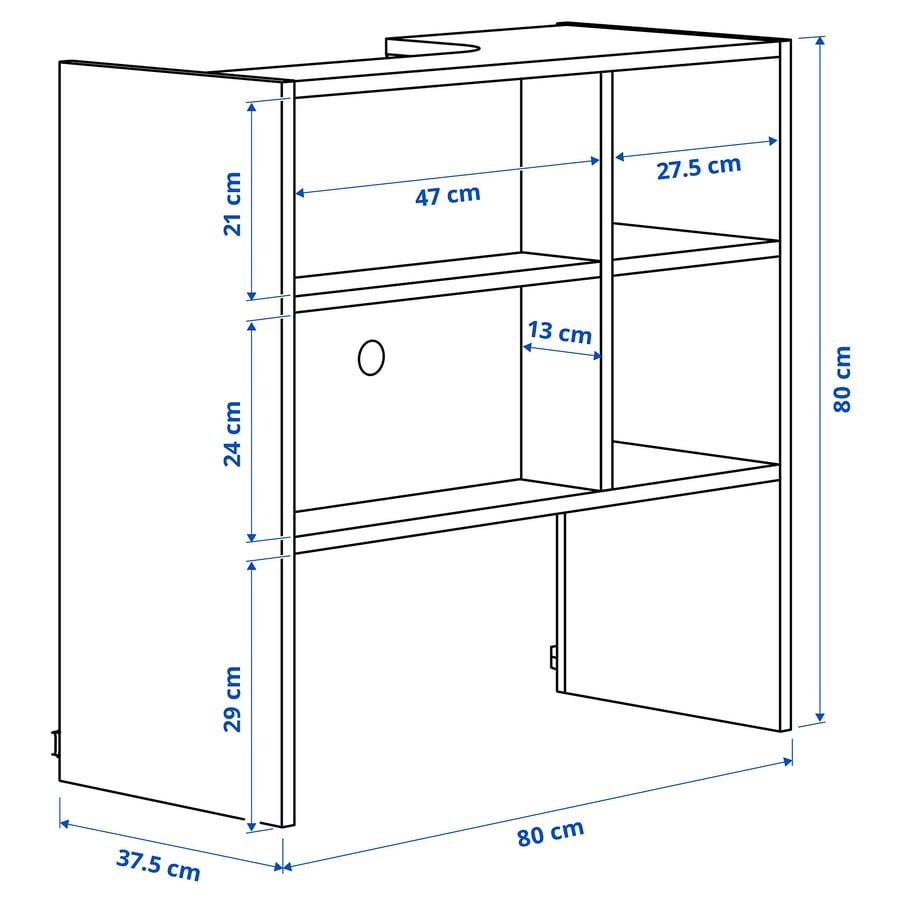 METOD, valge, 80x37x80 cm