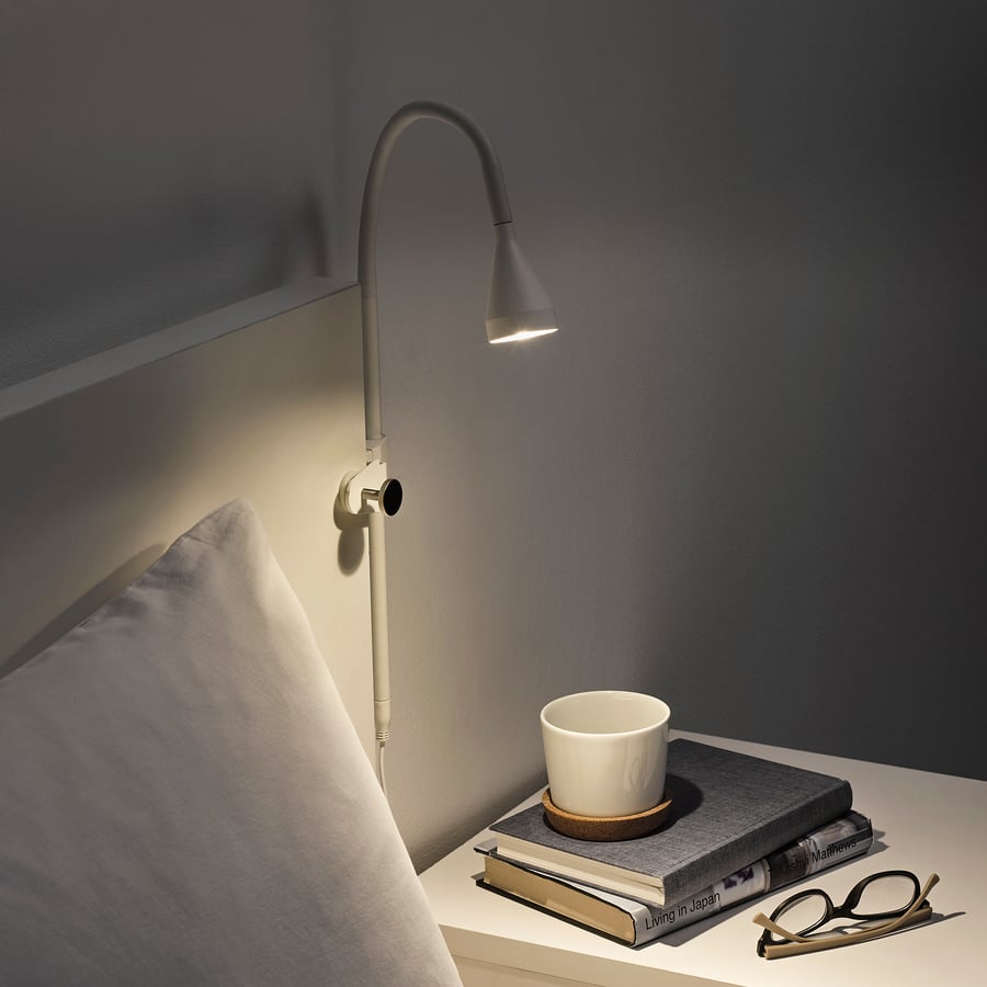 NÄVLINGE LED seina-/klamberlamp, valge
