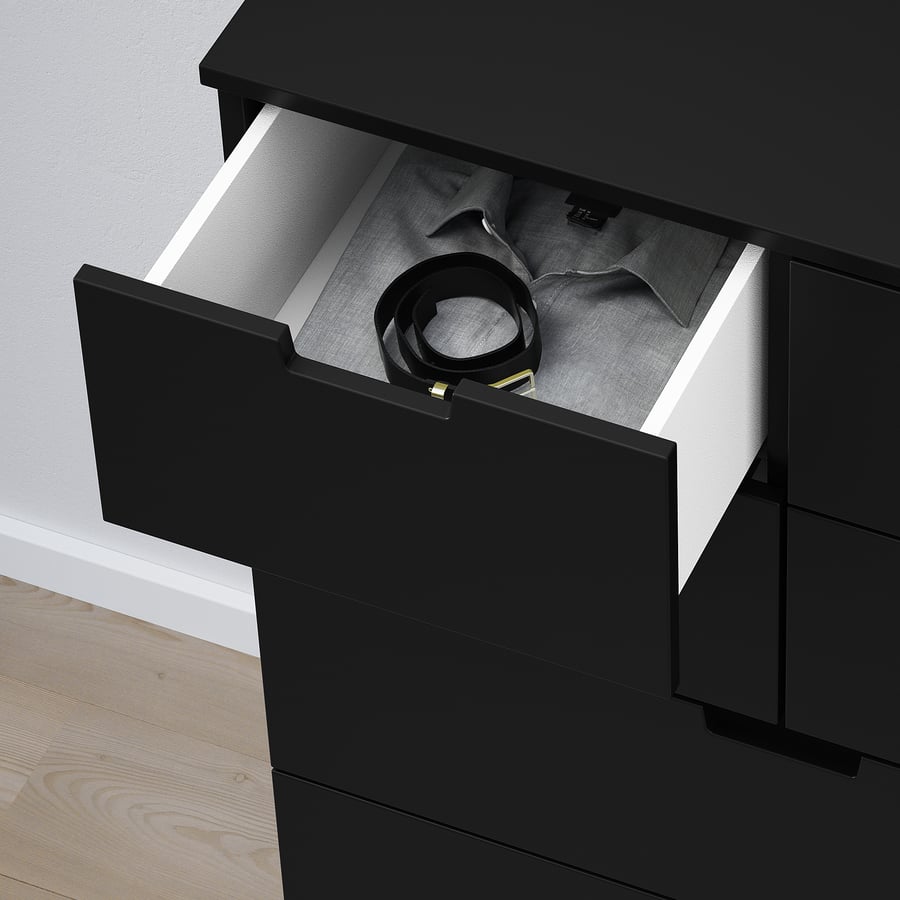 NORDLI kumode ar 7 atvilktnēm,antracīts, 80x122 cm