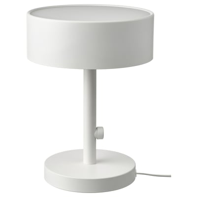 NYMÅNE lampa, balta, apaļa forma, matēta stikla aizsargs, izturīga metāla pamatne.