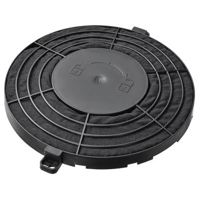 Melns apļveida kokogļu filtrs ikea tvaika nosūcējam.